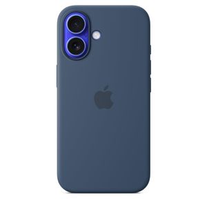 Apple Funda de silicona para iPhone 16 con MagSafe y control de cámara, color mezclilla