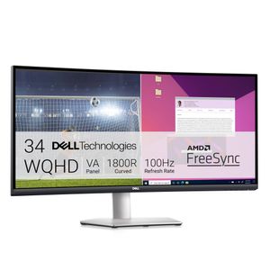 Dell S3423DWC - Monitor curvo USB-C - Pantalla WQHD de 34 pulgadas (3440 x 1440) 100Hz 4Ms 21:9,