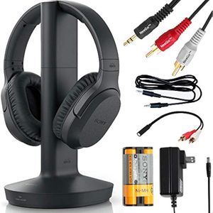 SONY Auriculares inalámbricos para ver televisión (WHRF400R) con base transmisora (TMRRF400) -