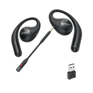 EMEET Airflow - Auriculares de oreja abierta con micrófono, certificado por zoom, auriculares