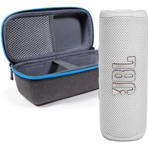 JBL Flip 6 (blanco) + paquete con divvi! Funda protectora rígida (negro)