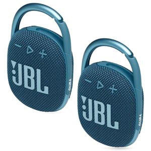 JBL Paquete de 2 altavoces Bluetooth de audio inalámbrico impermeables con clip 4 (azul)