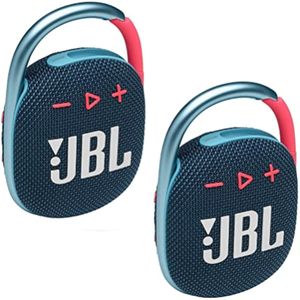 JBL Paquete de 2 altavoces Bluetooth de audio inalámbrico impermeables con clip, 4 unidades (azul