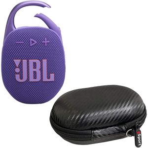 JBL Paquete de altavoces Bluetooth ultra portátiles Clip 5 con funda gSport (morado)