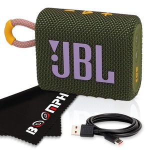 Boomph Kit para llevar: JBL Go 3 Altavoz inalámbrico Bluetooth portátil, IP67 impermeable y batería