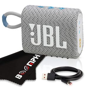 Boomph Kit para llevar: JBL Go 3 Altavoz inalámbrico Bluetooth portátil, IP67 impermeable y batería