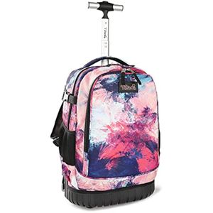 Tilami Mochila rodante con diseño de ruedas de carretilla, lindo estampado de dibujos animados para