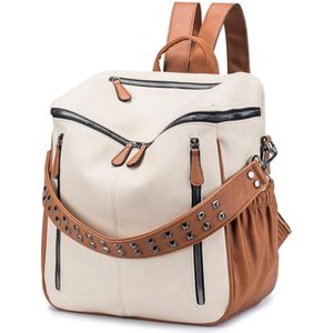 Roulens Mochila de cuero para mujer, bolso grande de hombro para mujer, mochila de viaje para mujer