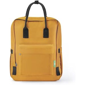 ECO CHIC Mochila de lona reciclada impermeable con doble asa - Mochila para portátil sostenible,