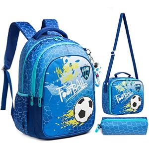 MOHCO Mochila infantil de 17 pulgadas con lonchera y estuche para lápices, mochila escolar ligera