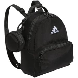 adidas Mini mochila imprescindible, tamaño pequeño para festivales y viajes, Negro/Blanco, Mini
