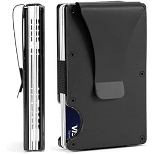 FDKOBE Carteras minimalistas para hombres - Cartera de metal con clip para dinero - Tarjetero de