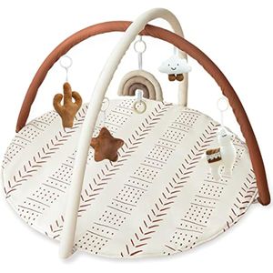 Razee Esterilla de gimnasio para bebés, centro de actividades para bebés con tapete de juego con 5