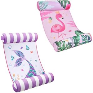 WERNNSAI Paquete de 2 hamacas de agua para adultos, juego de flotadores inflables para piscina