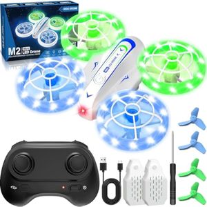 Dron para niños, dron de control remoto LED con retención de altitud y modo sin cabeza,