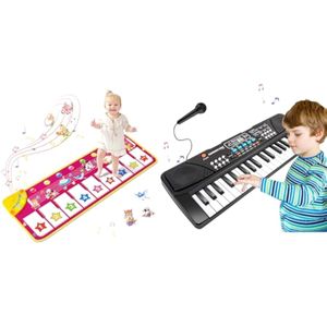 M SANMERSEN Alfombrilla de piano de juguete de regalo musical para niños de 1, 2, 3 años, teclado de