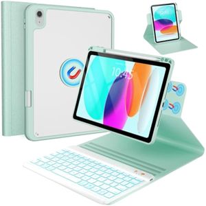 Funda de teclado para iPad de 10ª generación 2022 de 10.9 pulgadas, funda magnética giratoria de