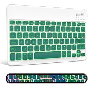 XIWMIX Teclado Bluetooth inalámbrico ultradelgado, 7 colores, retroiluminado, universal, recargable,