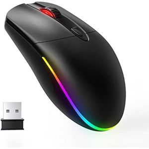 RGB Backlit Wireless Mouse, Rechargeable 2.4G Silent Computer Mouse Mice with 600mAh Battery 4
