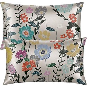 Funda de almohada de satén para cabello y piel. Resistente a las arrugas, a la decoloración. Juego