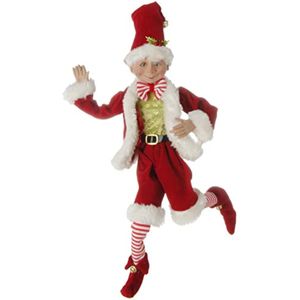 Elfo posable de 16 pulgadas en traje de Santa Claus decoración navideña por Raz Imports