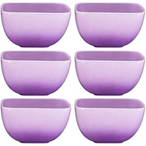 Bruntmor Juego de 6 cuencos de cerámica redondos curvados de 18 onzas, cuencos de cerámica