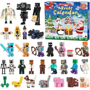 Calendario de Adviento de Navidad 2024-24 días, bloques de construcción, figuras de juguete,