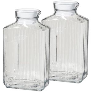 Anchor Hocking Jarra bistró de 2 cuartos con tapa, paquete de dos