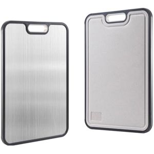 Tabla de cortar de acero inoxidable Tabla de cortar de 15 x 10 pulgadas, tabla de cortar de doble