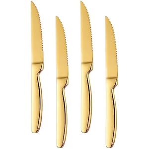 Juego de cuchillos para carne, 4 piezas, cuchillos de carne dentados, cuchillos de acero inoxidable