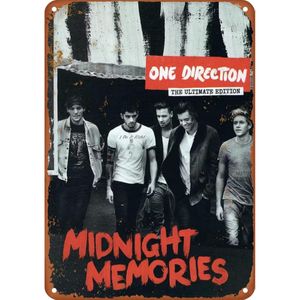 One Direction Poster Vintage Tin Sign Letrero de Aluminio Decorado Placa para Decoración del Hogar