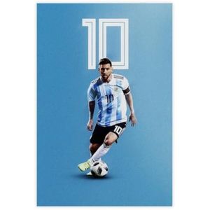 Messi - Póster de fútbol para pared, 2 lienzos, decoración de pared, pinturas para sala de estar,