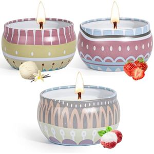 Paquete de 3 velas perfumadas, velas de aromaterapia de 7.5 onzas para el hogar, aroma natural a
