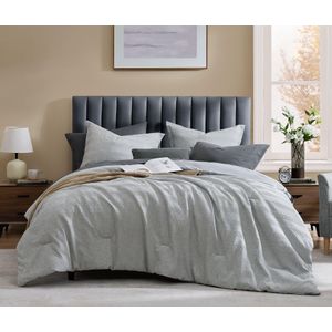 Geniospin - Juego de edredón King de 7 piezas, con textura beige para todas las estaciones; edredón,