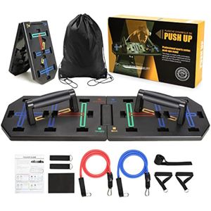Tabla de empuje, barra de empuje plegable multifunción mejorada con bandas de resistencia, equipo de