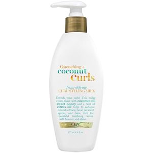 OGX Quenching + Coconut Curls - Leche de peinado que desafía el encrespamiento, tratamiento