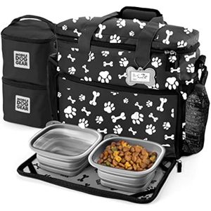Mobile Dog Gear, Bolsa de viaje para perros pequeños, incluye 2 transportadores de alimentos