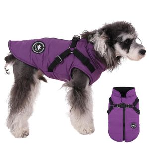 Norbi Chaqueta cálida para perro pequeño, chaleco arnés para cachorro de invierno 2 en 1, abrigo de