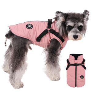 Norbi Chaqueta cálida para perro pequeño, chaleco arnés para cachorro de invierno 2 en 1, abrigo de