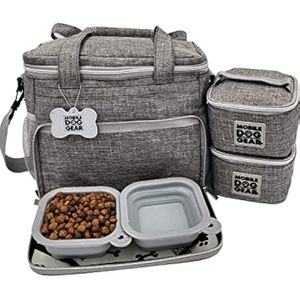 Mobile Dog Gear, Bolsa de viaje para perros pequeños, incluye 2 transportadores de alimentos
