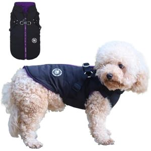 Norbi Chaqueta cálida para perro pequeño, chaleco arnés para cachorro de invierno 2 en 1, abrigo de