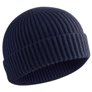 vidsel Gorro corto de pescador para hombres y mujeres, gorro de punto de lana con puño de