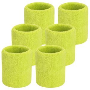 6 Pieces Wrist Sweatbands Sports Wristbands Cotton Sweat Band for Football Basketball, Running, Gym,