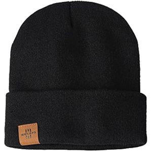 Gorro de invierno de punto acrílico para hombres y mujeres, suave, cálido, unisex, con puños