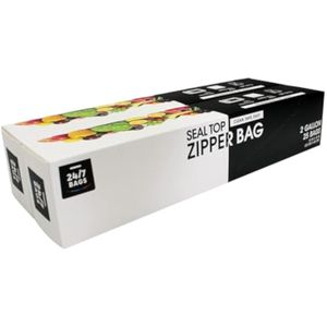 Bolsas de almacenamiento jumbo de 2 galones, fuerte sello de doble cremallera, 50 unidades, 2.5 mil
