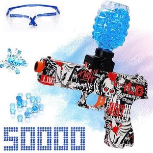 Pistola eléctrica de bolas de gel, pistola automática con 50000 bolas de gel y gafas, juego de