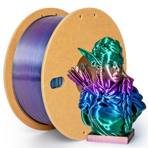 Filamento PLA Silk Rainbow de 0.069 in, filamento de impresora 3D de ácido poliláctico de seda que