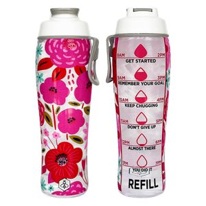 50 Strong Botella de agua reutilizable con marcadores de tiempo, botella a prueba de fugas sin BPA