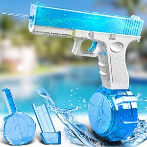 JOLLY FUN Pistolas de agua eléctricas para adultos y niños, hasta 32 pies de alcance, súper un