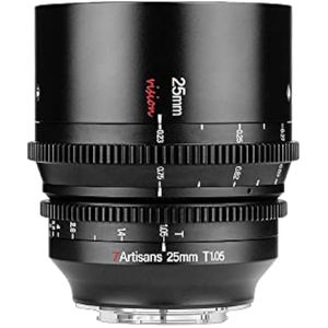 7artisans Lente Cine T1.05 de gran apertura de 0.984 in/1.378 in/1.969 in Lente de cine de gran